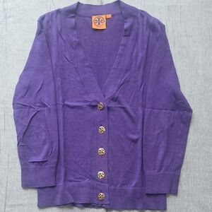 Tory Burch Deep Purple Cardigan